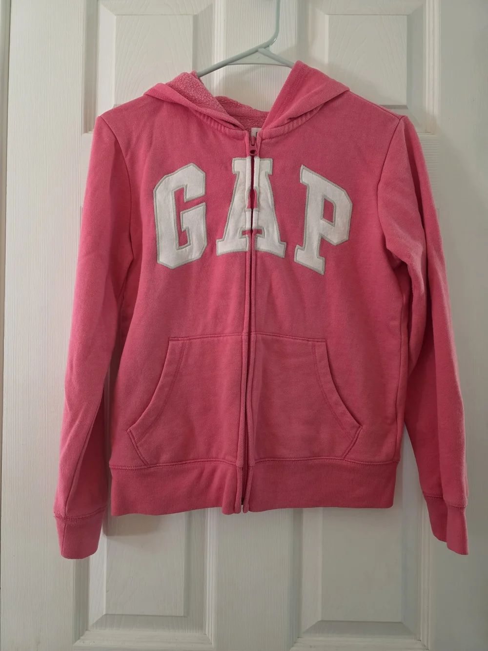 GAP Kids Bright Pink Full-Zip Hoodie with White Logo